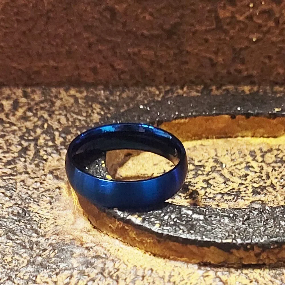 Women's Matte Blue Promise Ring Band - Matte Blue Promise Ring For Girls